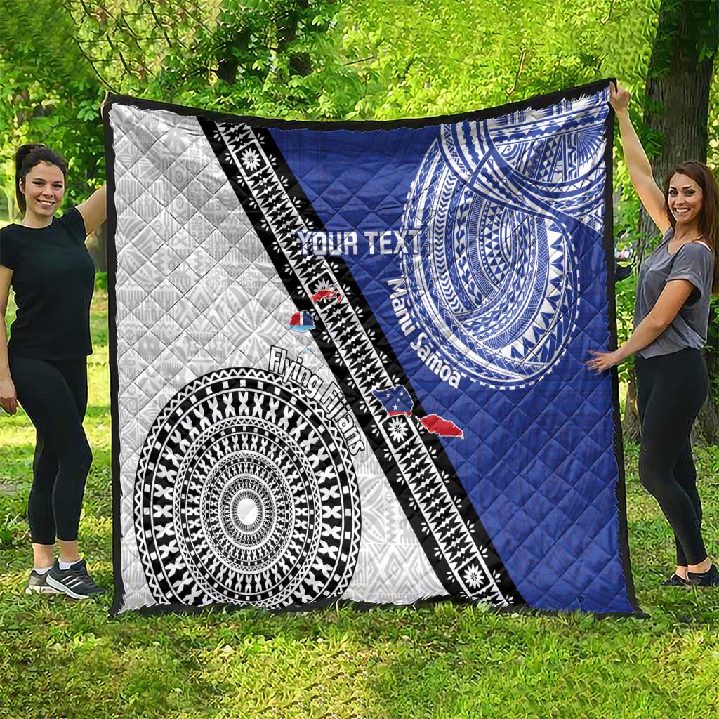 Fiji an Samoa Rugby Custom Quilt Flying Fijians Manu Samoa Together Pacific LT14 - Polynesian Pride
