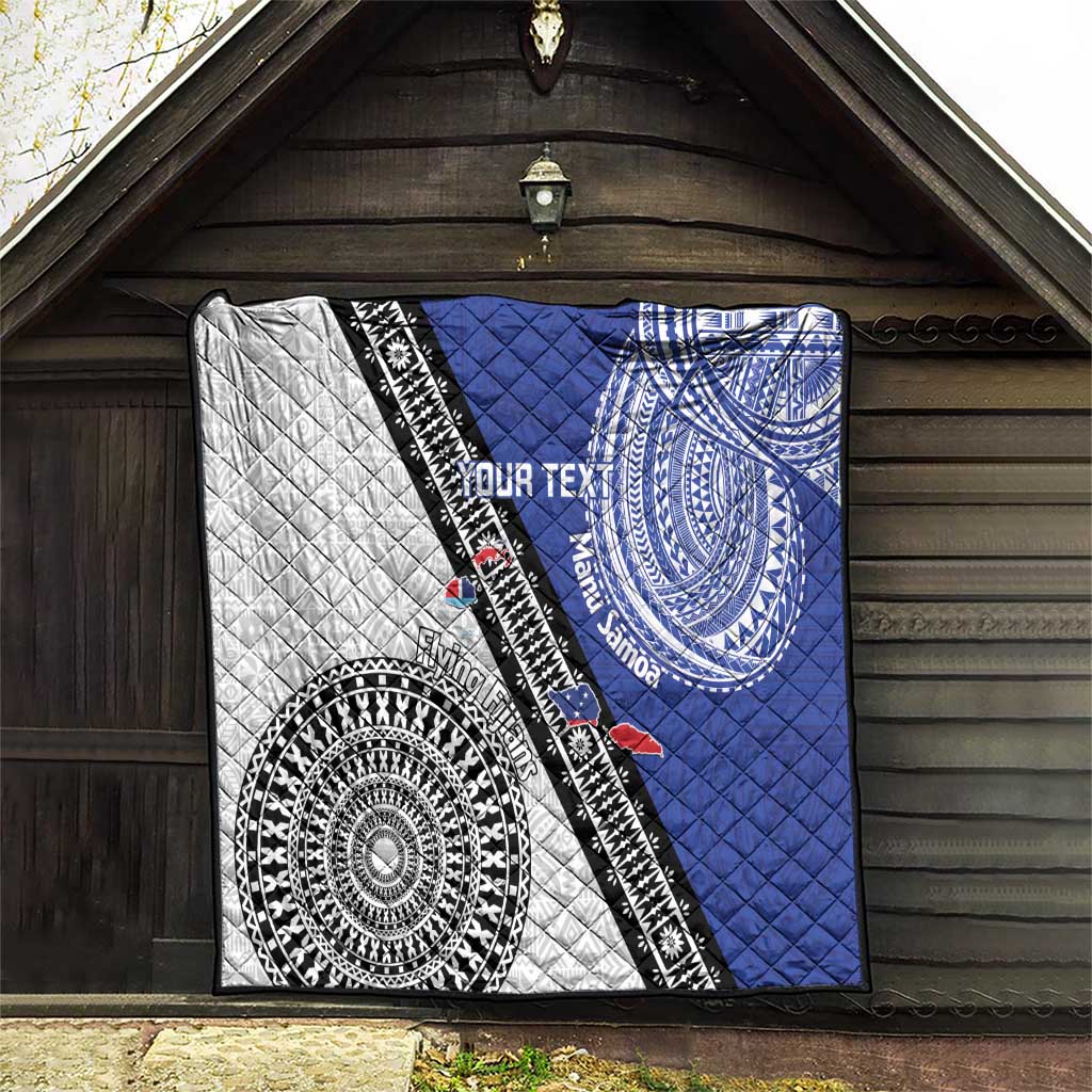 Fiji an Samoa Rugby Custom Quilt Flying Fijians Manu Samoa Together Pacific LT14 - Polynesian Pride