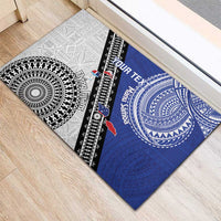 Fiji an Samoa Rugby Custom Rubber Doormat Flying Fijians Manu Samoa Together Pacific LT14 - Polynesian Pride
