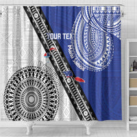 Fiji an Samoa Rugby Custom Shower Curtain Flying Fijians Manu Samoa Together Pacific LT14 - Polynesian Pride