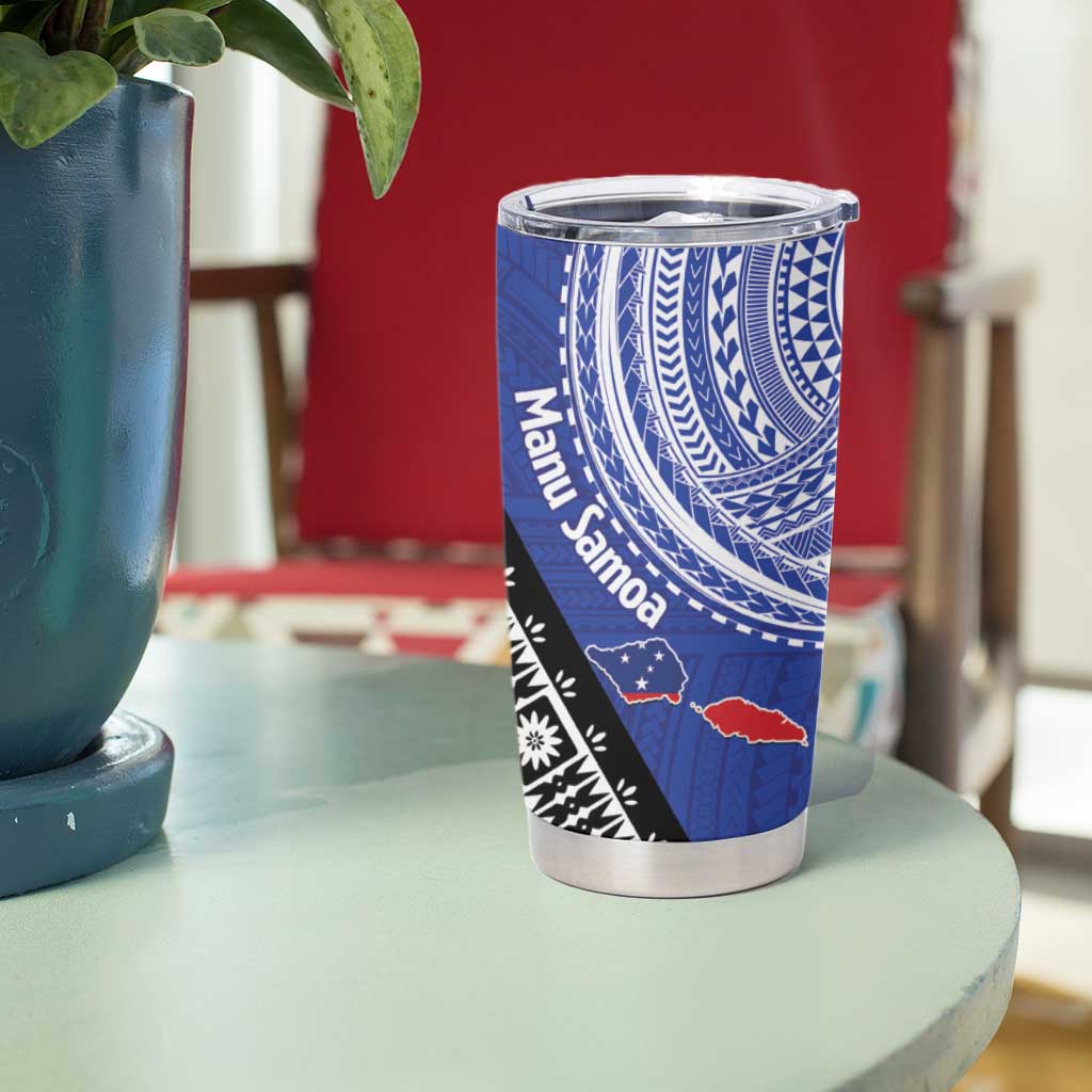 Fiji an Samoa Rugby Tumbler Cup Flying Fijians Manu Samoa Together Pacific LT14 - Polynesian Pride
