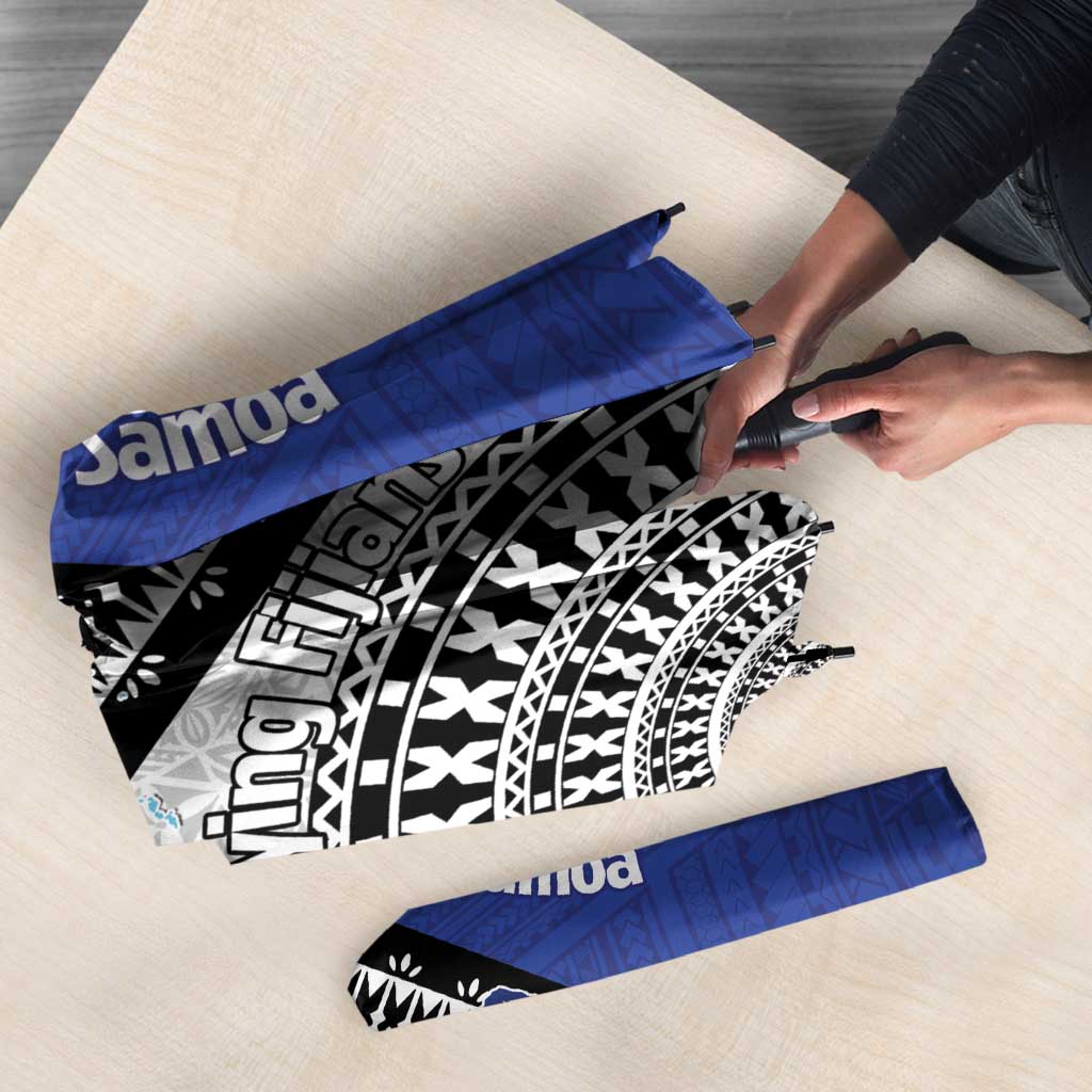 Fiji an Samoa Rugby Custom Umbrella Flying Fijians Manu Samoa Together Pacific LT14 - Polynesian Pride