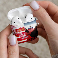 USA and Japan Rugby Custom AirPods Case Eagles Brave Blossoms Together Pacific LT14 - Polynesian Pride