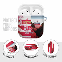 USA and Japan Rugby Custom AirPods Case Eagles Brave Blossoms Together Pacific LT14 - Polynesian Pride