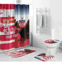USA and Japan Rugby Custom Bathroom Set Eagles Brave Blossoms Together Pacific LT14 Bathroom Set (4 pcs) Red - Polynesian Pride