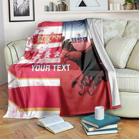 USA and Japan Rugby Custom Blanket Eagles Brave Blossoms Together Pacific LT14 Red - Polynesian Pride