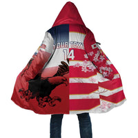 USA and Japan Rugby Custom Cloak Eagles Brave Blossoms Together Pacific LT14 Unisex Red - Polynesian Pride