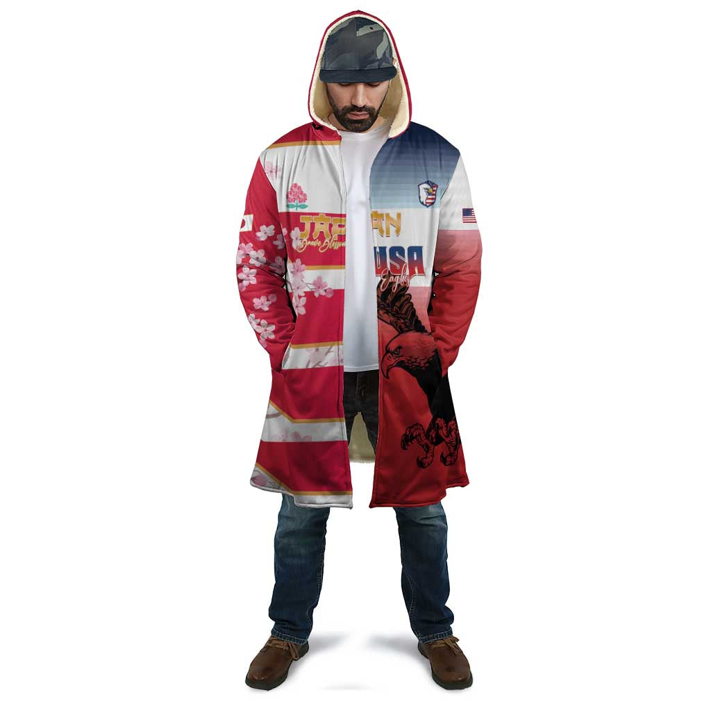 USA and Japan Rugby Custom Cloak Eagles Brave Blossoms Together Pacific LT14 - Polynesian Pride
