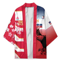 USA and Japan Rugby Custom Kimono Eagles Brave Blossoms Together Pacific LT14 Unisex Red - Polynesian Pride