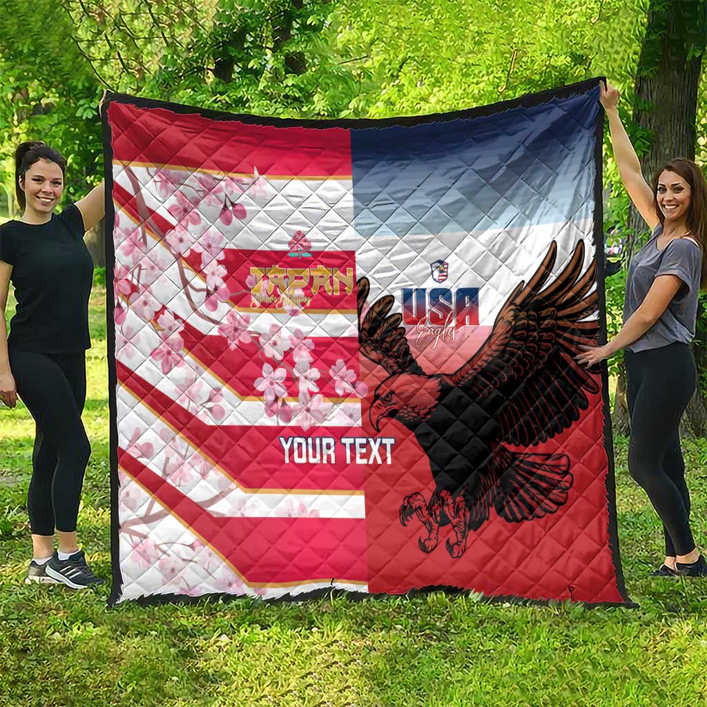 USA and Japan Rugby Custom Quilt Eagles Brave Blossoms Together Pacific LT14 - Polynesian Pride