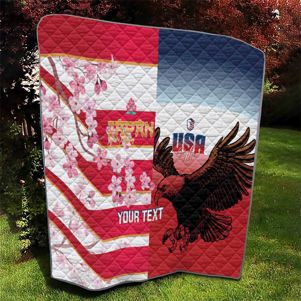 USA and Japan Rugby Custom Quilt Eagles Brave Blossoms Together Pacific LT14 - Polynesian Pride