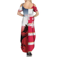 USA and Japan Rugby Custom Summer Maxi Dress Eagles Brave Blossoms Together Pacific LT14 - Polynesian Pride