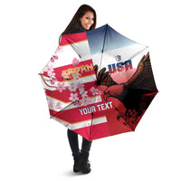 USA and Japan Rugby Custom Umbrella Eagles Brave Blossoms Together Pacific LT14 - Polynesian Pride