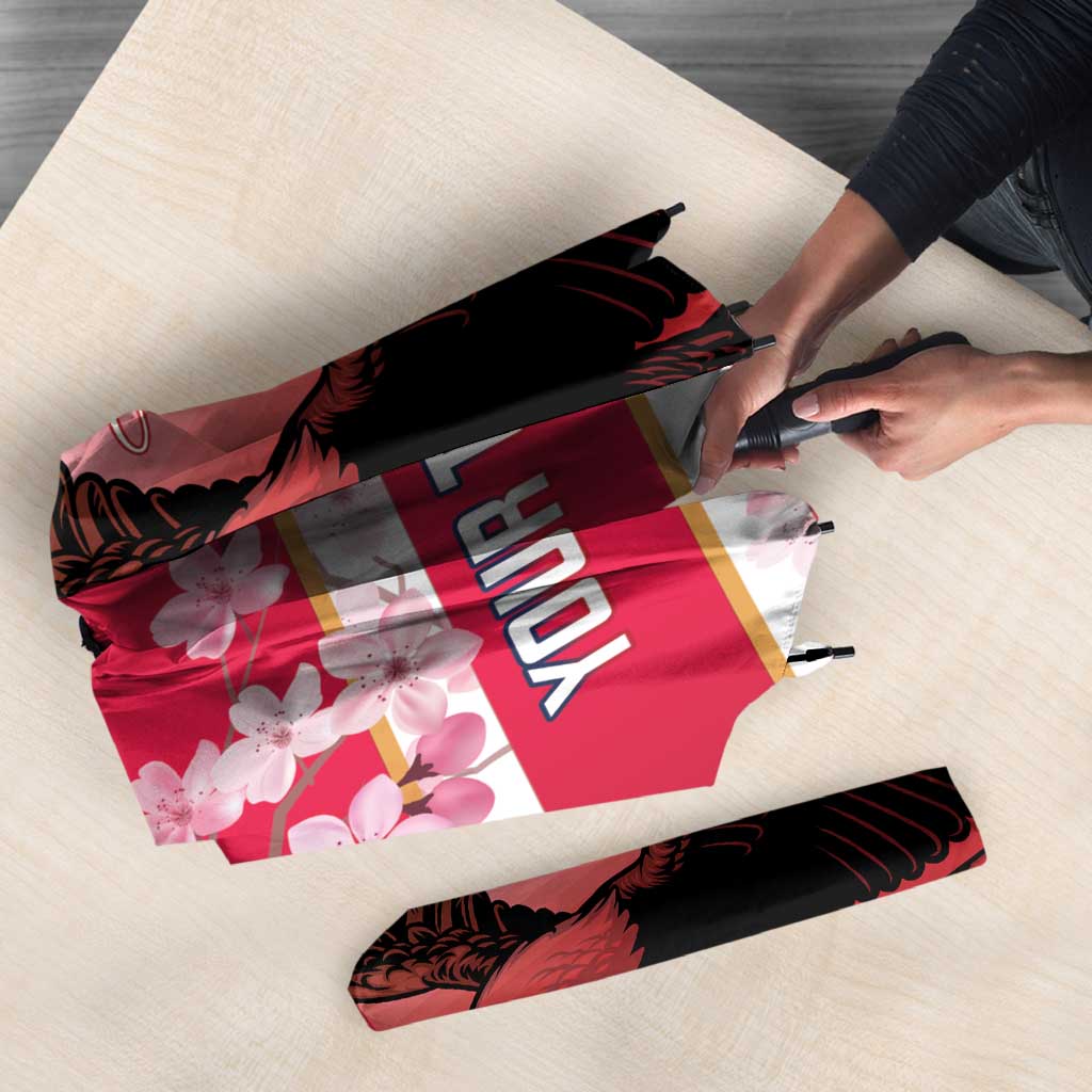 USA and Japan Rugby Custom Umbrella Eagles Brave Blossoms Together Pacific LT14 - Polynesian Pride