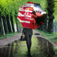 USA and Japan Rugby Custom Umbrella Eagles Brave Blossoms Together Pacific LT14 - Polynesian Pride