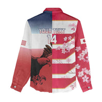 USA and Japan Rugby Custom Women Casual Shirt Eagles Brave Blossoms Together Pacific LT14 - Polynesian Pride