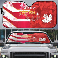 Canada and Japan Rugby Custom Auto Sun Shade Canucks Brave Blossoms Together Pacific LT14 Red - Polynesian Pride