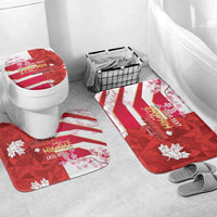 Canada and Japan Rugby Custom Bathroom Set Canucks Brave Blossoms Together Pacific LT14 Mat Set Only (3 pcs) One Size Red - Polynesian Pride