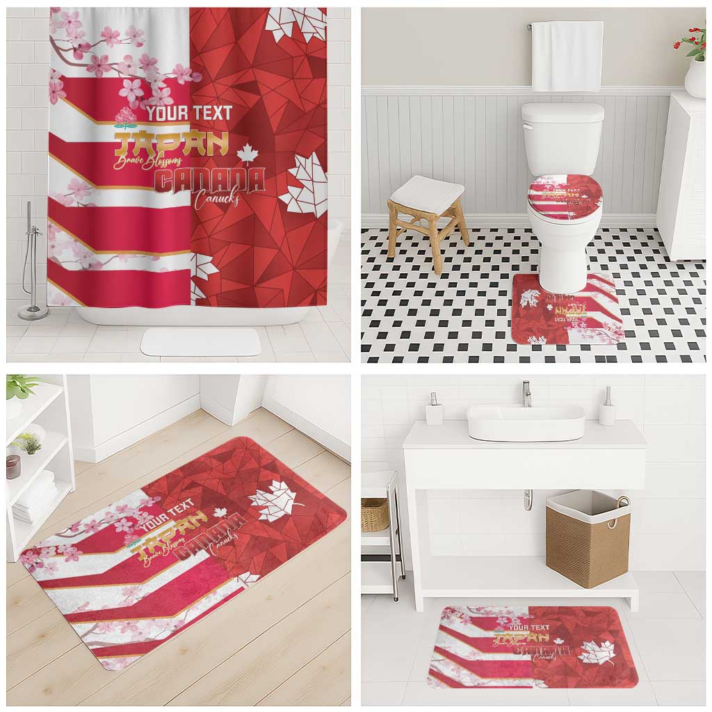 Canada and Japan Rugby Custom Bathroom Set Canucks Brave Blossoms Together Pacific LT14 - Polynesian Pride
