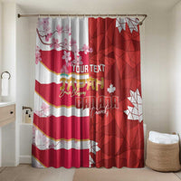 Canada and Japan Rugby Custom Bathroom Set Canucks Brave Blossoms Together Pacific LT14 Shower Curtain Only Red - Polynesian Pride