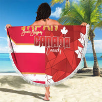 Canada and Japan Rugby Custom Beach Blanket Canucks Brave Blossoms Together Pacific LT14 - Polynesian Pride
