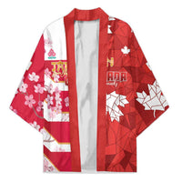 Canada and Japan Rugby Custom Kimono Canucks Brave Blossoms Together Pacific LT14 Unisex Red - Polynesian Pride