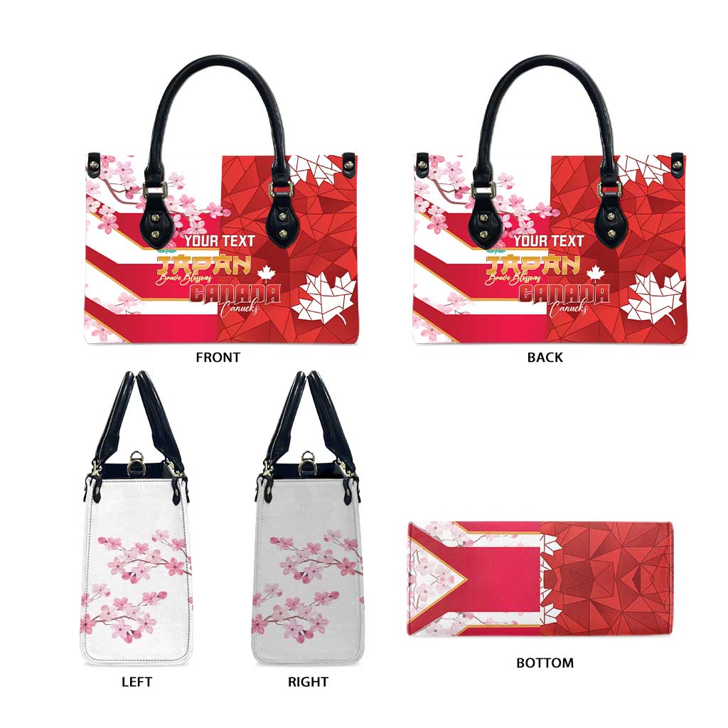 Canada and Japan Rugby Custom Leather Bag Canucks Brave Blossoms Together Pacific LT14 - Polynesian Pride