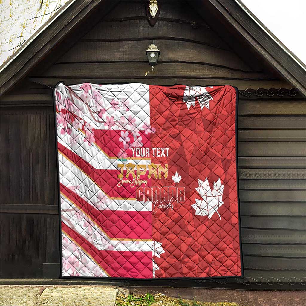 Canada and Japan Rugby Custom Quilt Canucks Brave Blossoms Together Pacific LT14 - Polynesian Pride