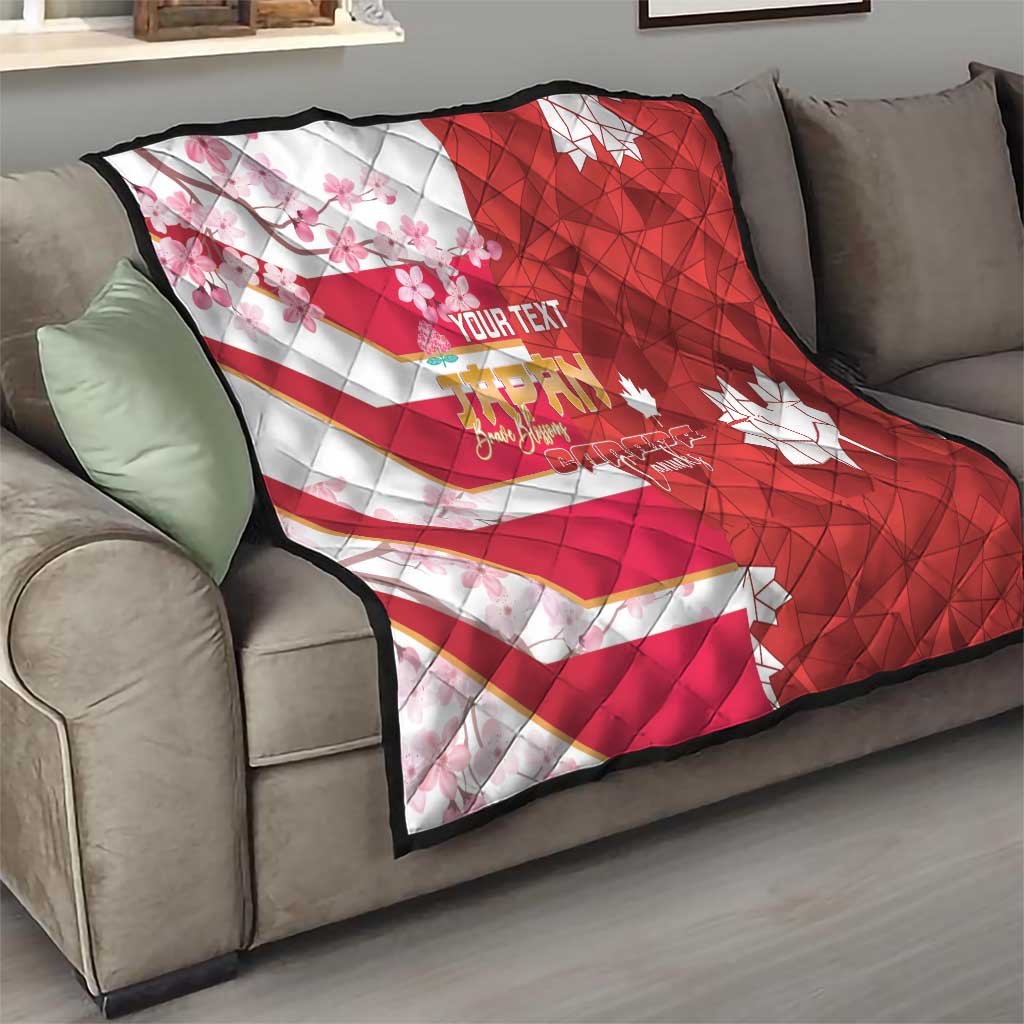 Canada and Japan Rugby Custom Quilt Canucks Brave Blossoms Together Pacific LT14 - Polynesian Pride