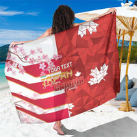 Canada and Japan Rugby Custom Sarong Canucks Brave Blossoms Together Pacific LT14 One Size 44 x 66 inches Red - Polynesian Pride
