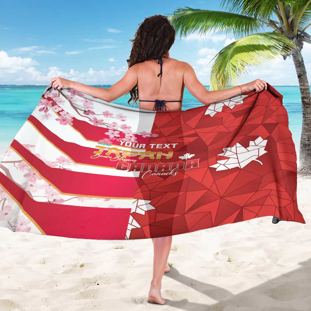 Canada and Japan Rugby Custom Sarong Canucks Brave Blossoms Together Pacific LT14 - Polynesian Pride