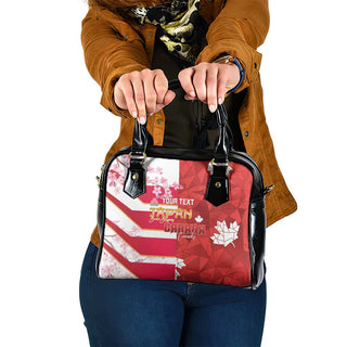 Canada and Japan Rugby Custom Shoulder Handbag Canucks Brave Blossoms Together Pacific LT14 - One Size / Red