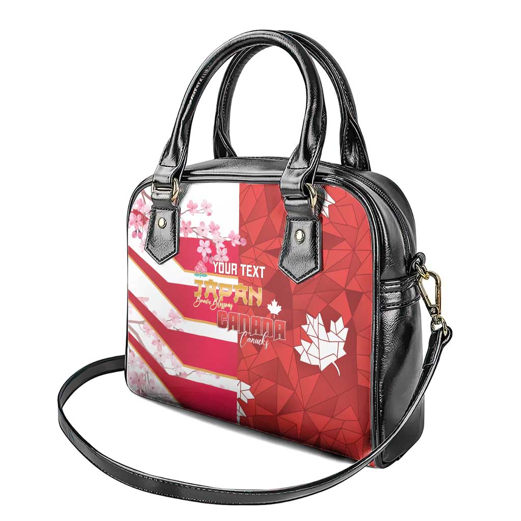 Canada and Japan Rugby Custom Shoulder Handbag Canucks Brave Blossoms Together Pacific LT14 - Polynesian Pride