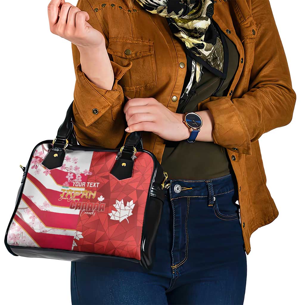 Canada and Japan Rugby Custom Shoulder Handbag Canucks Brave Blossoms Together Pacific LT14 - Polynesian Pride