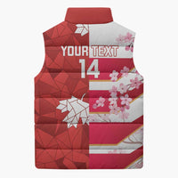 Canada and Japan Rugby Custom Sleeveless Puffer Jacket Canucks Brave Blossoms Together Pacific LT14 - Polynesian Pride