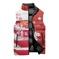 Canada and Japan Rugby Custom Sleeveless Puffer Jacket Canucks Brave Blossoms Together Pacific LT14 - Polynesian Pride