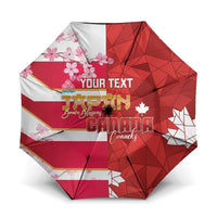 Canada and Japan Rugby Custom Umbrella Canucks Brave Blossoms Together Pacific LT14 One Size Folded 11.42 inch Opened Diameter 37.4 inch Red - Polynesian Pride