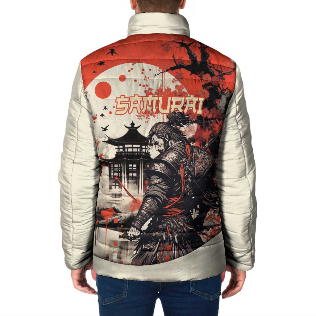Samurai Warrior Japan Padded Jacket Red-blossomed Tree Classic Japanese Stylized LT14 - Polynesian Pride