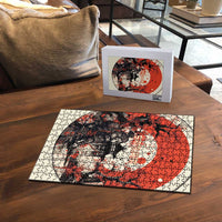 Samurai Warrior Japan Puzzle Red-blossomed Tree Classic Japanese Stylized LT14 - Polynesian Pride