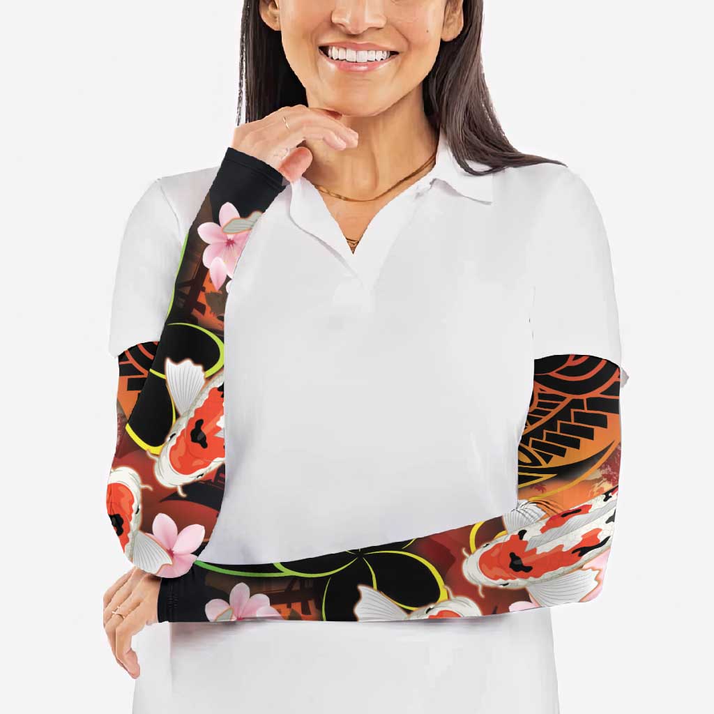 Hawaiian and Japanese Arm Sleeves Koi Fish With Kanaka Polynesian Tattoo LT14 - Polynesian Pride