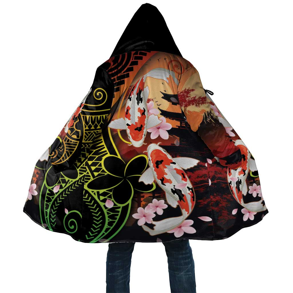 Hawaiian and Japanese Cloak Koi Fish With Kanaka Polynesian Tattoo LT14 Unisex Black - Polynesian Pride