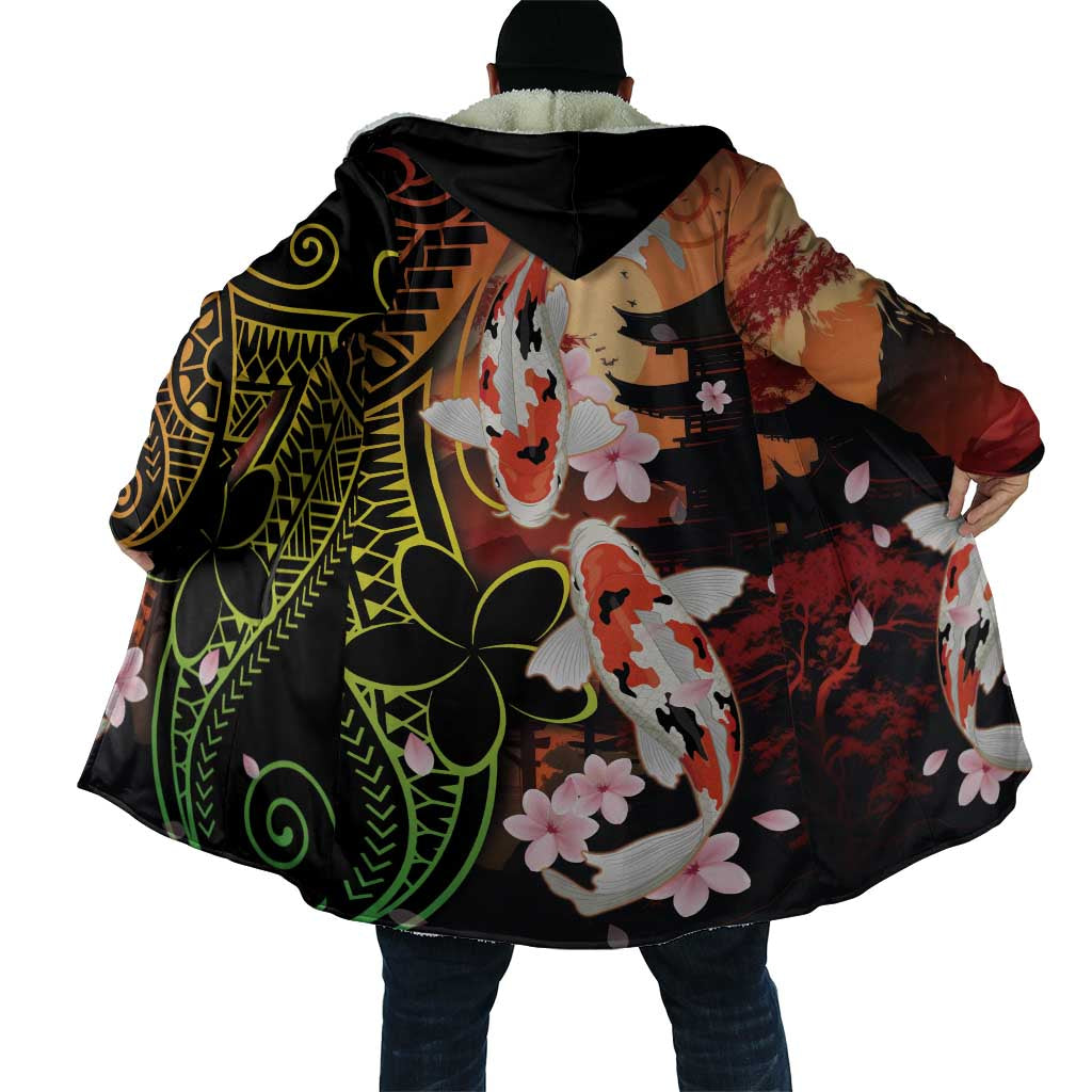 Hawaiian and Japanese Cloak Koi Fish With Kanaka Polynesian Tattoo LT14 - Polynesian Pride