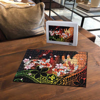 Hawaiian and Japanese Puzzle Koi Fish With Kanaka Polynesian Tattoo LT14 - Polynesian Pride