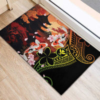 Hawaiian and Japanese Rubber Doormat Koi Fish With Kanaka Polynesian Tattoo LT14 - Polynesian Pride