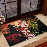 Hawaiian and Japanese Rubber Doormat Koi Fish With Kanaka Polynesian Tattoo LT14 - Polynesian Pride