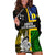 Personalised South Sea Islanders Hoodie Dress Kanakas With New Caledonia Coat Of Arms LT14 Black - Polynesian Pride