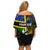 Personalised South Sea Islanders Off Shoulder Short Dress Kanakas With New Caledonia Coat Of Arms LT14 - Polynesian Pride