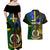 Personalised South Sea Islanders Couples Matching Off Shoulder Maxi Dress and Hawaiian Shirt Kanakas With Vanuatu Coat Of Arms LT14 - Polynesian Pride