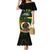 Personalised South Sea Islanders Family Matching Mermaid Dress and Hawaiian Shirt Kanakas With Vanuatu Coat Of Arms LT14 Mom's Dress Black - Polynesian Pride