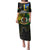 Personalised South Sea Islanders Puletasi Kanakas With Vanuatu Coat Of Arms LT14 Long Dress Black - Polynesian Pride